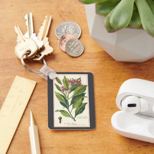ヴィンテージハーブ香辛料、クローブ植物 キーホルダー (デスク)