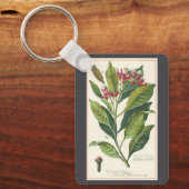 ヴィンテージハーブ香辛料、クローブ植物 キーホルダー (正面)