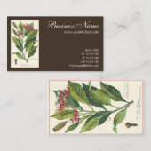 ヴィンテージハーブ香辛料、クローブ植物 名刺 (正面/裏面)
