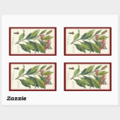 ヴィンテージハーブ香辛料、クローブ植物 長方形シール (シート)