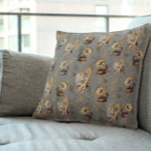 ヴィンテージハープと蓄音機オンSteel Gray クッション