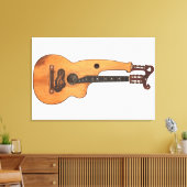 ヴィンテージハープギター24x36 キャンバスプリント (インサイチュ (リビング))