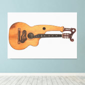 ヴィンテージハープギター40x60 キャンバスプリント (インサイチュ (ウッドフロア))