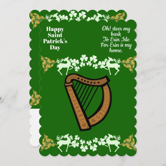 ヴィンテージハープサンパトリックの日シャムロックセルティック シーズンカード (正面/裏面)