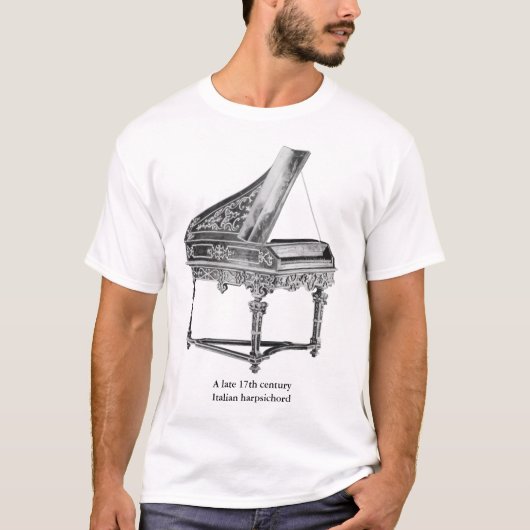 ヴィンテージハープシコードミュージカル楽器音楽愛好家 Tシャツ (正面)