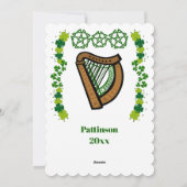 ヴィンテージハープSaint patricks dayシャムロックセルティック シーズンカード (裏面)