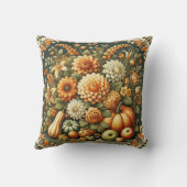 ヴィンテージハーベストオールド花模様秋オータムファームハウス クッション (裏面)