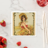 ヴィンテージハーベストガール スタンダードカクテルナプキン (インサイチュ)