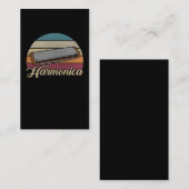 ヴィンテージハーモニカブルースミュージカル楽器 名刺 (正面/裏面)