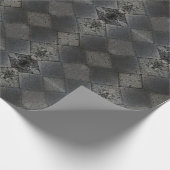 ヴィンテージハーレキインスパイアンシルバーグレー ラッピングペーパー (角)