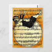 ヴィンテージハーレキンガール ポストカード (正面/裏面)