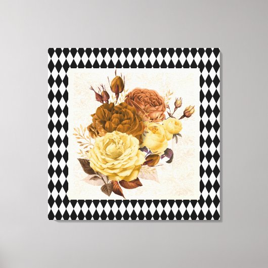 ヴィンテージハーレクインガーデンバラ キャンバスプリント (正面)