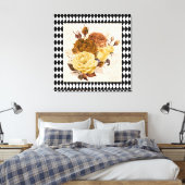 ヴィンテージハーレクインガーデンバラ キャンバスプリント (インサイチュ (寝室))