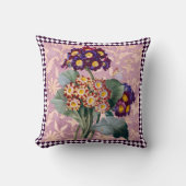 ヴィンテージハーレクインガーデンフラワーパネル クッション (正面)