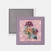 ヴィンテージハーレクインガーデンフラワーパネル マグネット (正面/裏面)