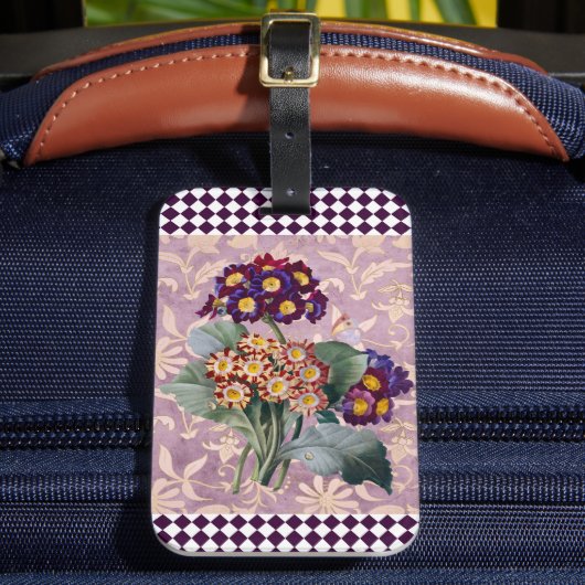 ヴィンテージハーレクインガーデンフラワーパネル ラゲッジタグ (正面インサイチュ2)