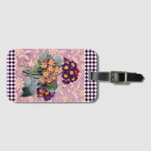 ヴィンテージハーレクインガーデンフラワーパネル ラゲッジタグ (正面横)