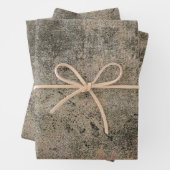 ヴィンテージハーレクインセピアブラウンブラックグランジテクスチャ ラッピングペーパーシート (インサイチュ)