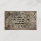 ヴィンテージハーレクインセピアブラウンブラックグランジテクスチャ 名刺 (裏面)