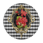 ヴィンテージハーレクインレッドベゴニアス カッティングボード (正面)