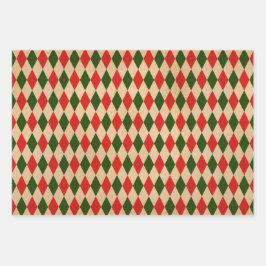 ヴィンテージハーレクイン模様 ラッピングペーパーシート