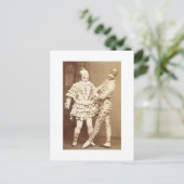 ヴィンテージハーレクイン&ピエロ ポストカード (スタンド正面)