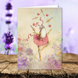 ヴィンテージバお洒落ランシングカエル誕生日 カード