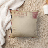 ヴィンテージバイエアメール装飾用クッション クッション (ブランケット)