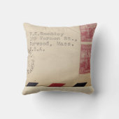 ヴィンテージバイエアメール装飾用クッション クッション (裏面)