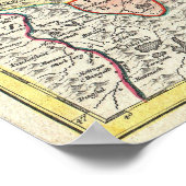 ヴィンテージバイエルンの地図（1728年） ポスター (角)