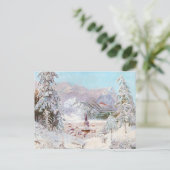 ヴィンテージバイエルン冬クリスマスアート ポストカード (スタンド正面)