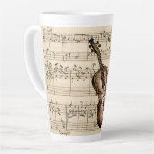 ヴィンテージバイオリンと楽譜 カフェラテマグ (左アングル)