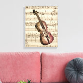 ヴィンテージバイオリンと楽譜 キャンバスプリント (インサイチュ (リビング))