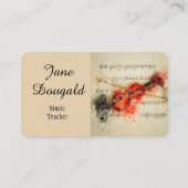 ヴィンテージバイオリンミュージシャン音楽ビジネスカード 名刺 (裏面)