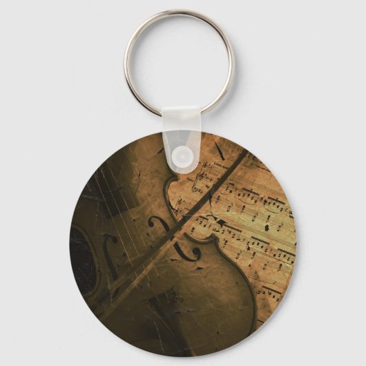 ヴィンテージバイオリン及び音楽シート キーホルダー (正面)