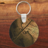 ヴィンテージバイオリン及び音楽シート キーホルダー (正面)