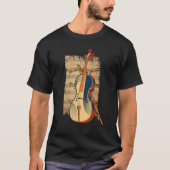 ヴィンテージバイオリン弦楽器楽器バイオリン Tシャツ (正面)