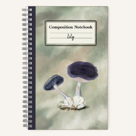 ヴィンテージバイオレットウェブキャップマッシュルームパーソナライズされたコンプ ノートブック