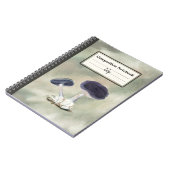 ヴィンテージバイオレットウェブキャップマッシュルームパーソナライズされたコンプ ノートブック (左側)