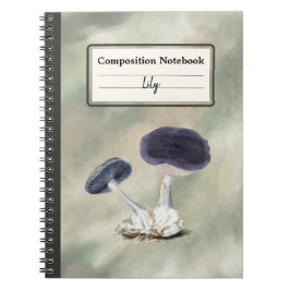 ヴィンテージバイオレットウェブキャップマッシュルームパーソナライズされたコンプ ノートブック