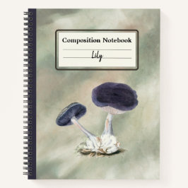 ヴィンテージバイオレットウェブキャップマッシュルームパーソナライズされたコンプ ノートブック