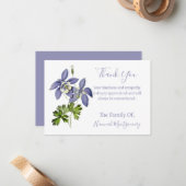 ヴィンテージバイオレットフローラ悔やみや弔慰サンキューカード ノートカード (正面/裏面インサイチュ)