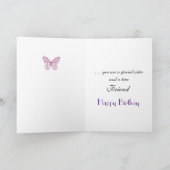 ヴィンテージバイオレットブーケシスターアンドフレンド誕生日 カード (内部)