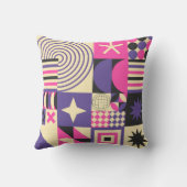 ヴィンテージバイオレット抽象芸術幾何学模様 クッション (裏面)