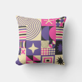 ヴィンテージバイオレット抽象芸術幾何学模様 クッション (正面)