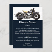 ヴィンテージバイカモダンー結婚ネイビーズディナー メニュー (正面/裏面)