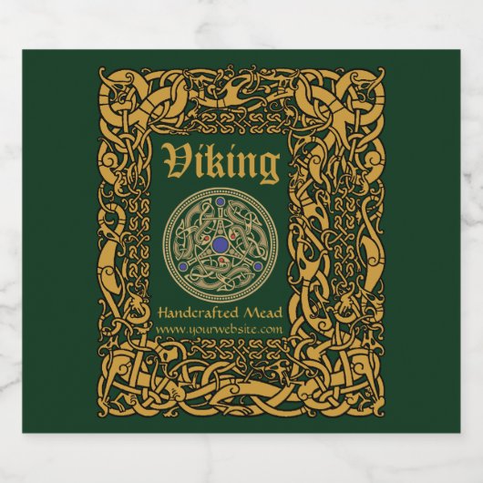 ヴィンテージバイキングケルト結び目模様 ビールラベル (シングルラベル)