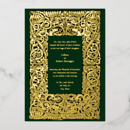 ヴィンテージバイキングドラゴンノッ縁ど結婚トの 箔招待状