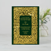 ヴィンテージバイキングドラゴンノッ縁ど結婚トの 箔招待状 (立ち正面)