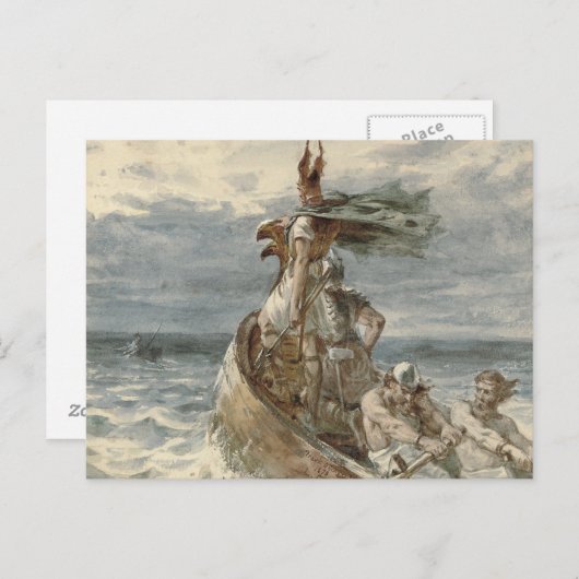 ヴィンテージバイキング絵画の襲撃(1873) ポストカード (正面/裏面)